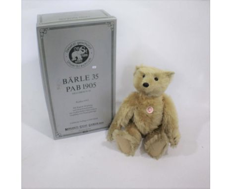 BOXED STEIFF TEDDY BEAR - BARLE 35 a Steiff Teddy Bear Barle 35 PAB 1905, No 5101 of 6000 produced and with it's box and cert