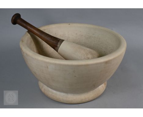 A large vintage Wedgwood 'Best Composition' apothecary's pestle and mortar, 32 cm diameter