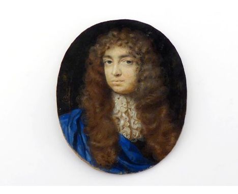 Peter Cross (circa 1645-1724), a portait miniature of a gentleman called "James Duke of York", circa 1685, signed at left sid
