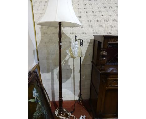 A reeded standard lamp together with tripod lantern lamp standard