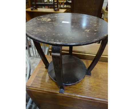 A circular occasional table with stretcher shelf, 47cm diameter