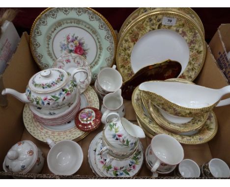 Wedgwood floral tapestry, Villeroy and Boch Petite Fleur teawares, Foley Gaiety teawares etc.