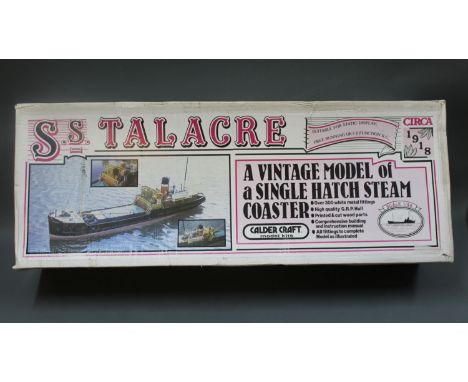 A Calder Craft 1/48 scale model kit of the SS Talacre, a single hatch steam coaster, comprising a high quality GRP hull, prin