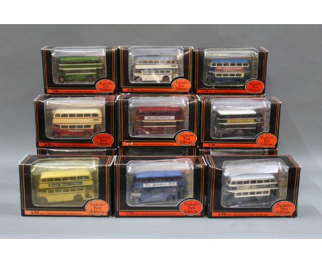 A group of 18 EFE (Exclusive First Editions) 1:76 scale diecast model double decker buses 