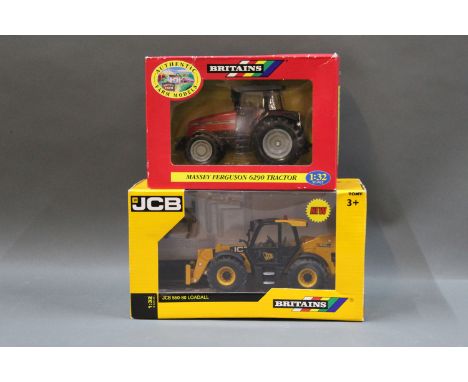 Two Britain's 1-32 scale diecast models, consisting of a Massey-Ferguson 6290 tractor and a JCB 550-80 loadall