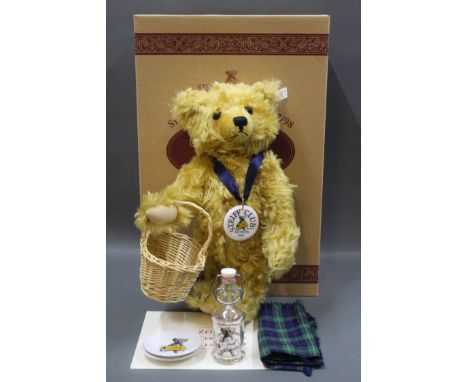 A 1997 Steiff club edition 'Picknick' bear, with its original box, and complete with all accessories 