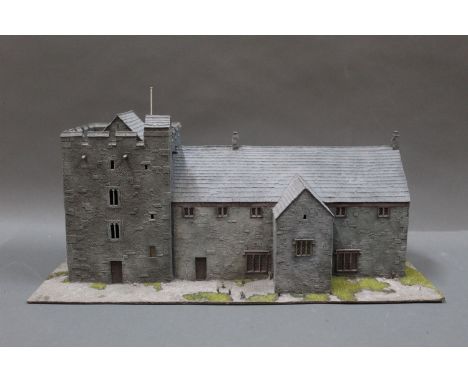 A Border Miniatures mixed media, scale model of Branthwaite Hall, Cumbria, considered to be "one of the best-preserved early 
