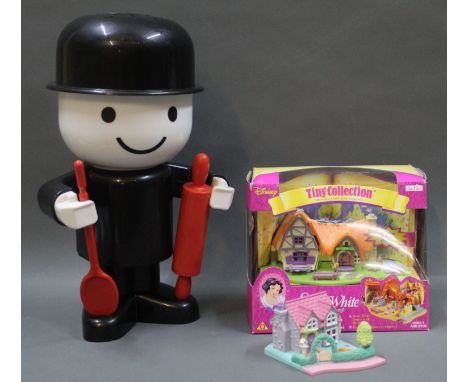 A vintage Peter Pan Playthings 'Home Pride, Fred Flour' baking set, a Disney Tiny Collection 'Snow White &amp; Seven Dwarfs' 