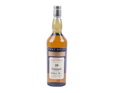 ROSEBANK RARE MALTS SELECTION Single Malt Scotch Whisky 'Aged 20 Years', 1981 Abgefüllt in 2002, Flasche Nr. 1618, Region: St