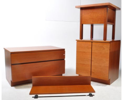 Beaver and Tapley - A vintage mid 20th century Beaver and Tapley teak modular storage system unit. The system to include a lo