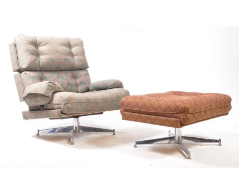 Howard Keith, Kohinoor - A mid century large easy armchair with button back rest and seat. Modular cushions with fold over el