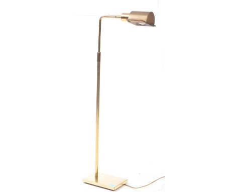 A vintage brass extending library lamp light. Rectangular base with a tubular central column. With twin moving handles and cy