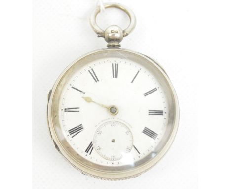 HJ NORRIS, COVENTRY; a late Victorian hallmarked silver cased open face key wind pocket watch, the circular enamel dial set w