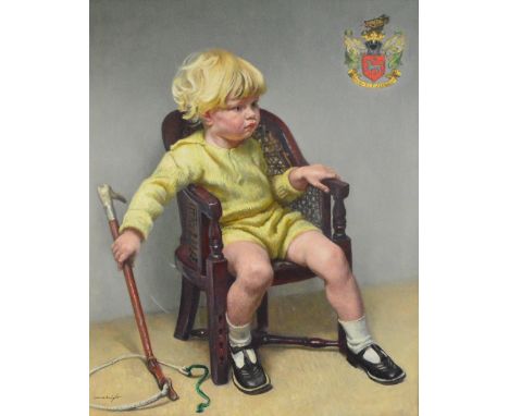 DAME LAURA KNIGHT (1877-1970); oil on canvas "Portrait of Master John Walter Wolseley", signed, 101.5 x 76cm, framed. (D) CON