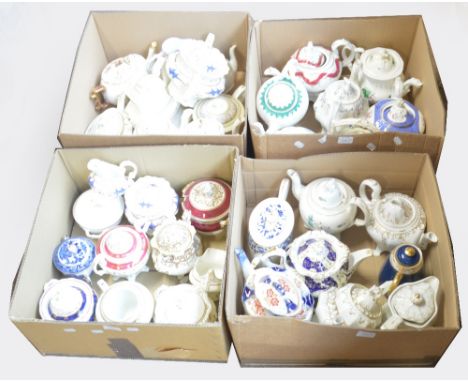 A collection of various 19th/early 20th century predominantly English porcelain teapots to include Mintons and Spode, also a 