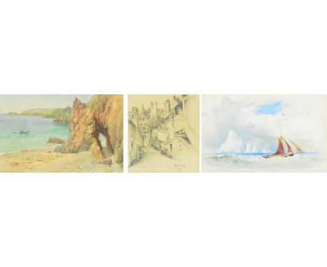 MARGARET WALLER (1916-1997); watercolour, The Natural Arch, Dixcart Bay, Sark, signed lower left, 28 x 44cm, JOHN FRASER (185