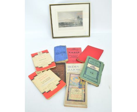 A quantity of maps and guides including a Dinham's Map of the Environs of Manchester, a Bartholomew's Road Map of Devon & Cor