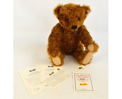 A Steiff 2010 Cinnamon, The £110,000 Bear, no.663864, retailed by Danbury Mint, with numbered white and red tag to ear, with 