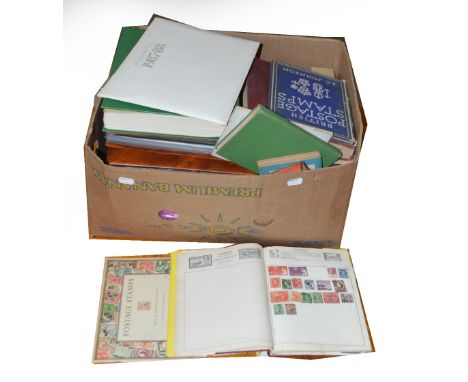 WORLD STAMPS; in various albums including First Day Covers of GB and Malaysia, GB mint sets etc, also some books on stamp col