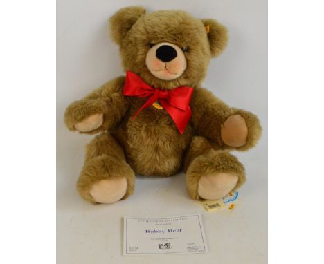 A Steiff "Covey Friends" Bobby teddy bear, no.013829, retailed by Danbury Mint, with yellow and red tag to ear and Steiff swi