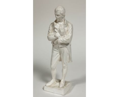 A plaster cast model of a Standing Figure, Robert Burns (33cm x base: 9cm x 8.5cm), no signs of chips, damage or restoration
