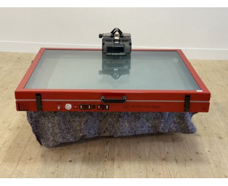 HGP 260 Drytac Hot Press glass vacuum press, picture framing/ mounting H16cm, W132cm, D100cm (with manual)