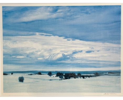 James Morrison, Highland Winter Scene, print, in ebonised glazed frame, signed bottom right in pencil (31cm x 41cm)