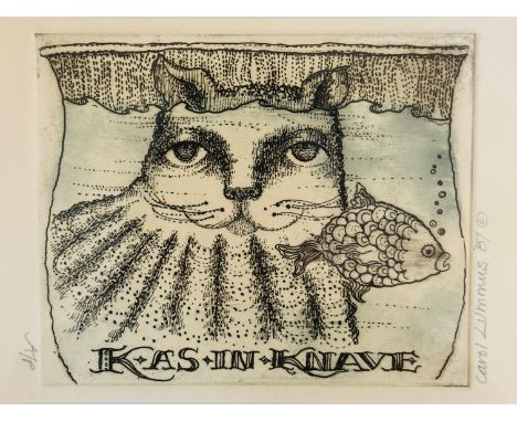 Carol Travers Lummus (American, 1937- ), K as in Knave, engraving highlighted with colour, artist's proof, signed in pencil r