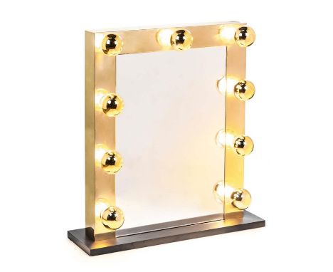 HOLLYWOOD STYLE DRESSING MIRROR, gilt frame with light up accents, 70cm x 120cm. 