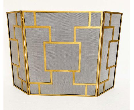 FIRE GUARD, French art deco style, 85cm x 32cm x 71cm middle panel. 