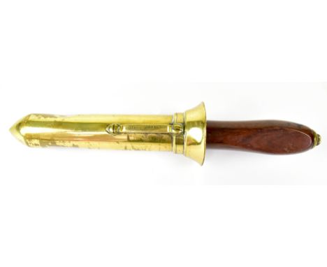 SIEBE &amp; GORMAN &amp; CO; a c1900 Augustus Siebe screw-type divers's knife, the 6" double-edged blade stamped with the mak