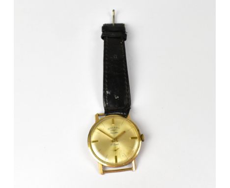 ROTARY; an Incabloc seventeen jewel crown wind wristwatch, the silvered dial set with baton numerals at 3, 6, 9 and 12 o'cloc