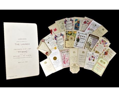 WHITE STAR LINE; a rare 'Titanic Launch Menu', 'Luncheon Upon the Occasion of the Launch of the White Star Liner 'Titanic' (4