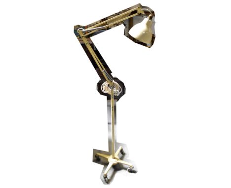A vintage Herbert Terry &amp; Sons Ltd Redditon cream Anglepoise floor standing lamp with quadripartite base and two swivel w