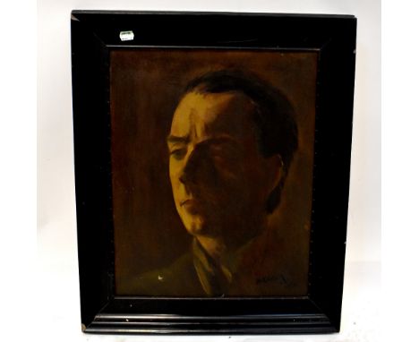 JACOB KRAMER (1892-1962); oil on canvas, portrait of a gentleman, signed and dated 1922 lower right, 50 x 39cm, framed (af). 
