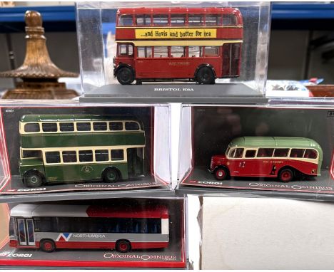 CORGI - The Original Omnibus diecast buses 1:76 scale including 40901, 42601, 42902, 1 Bristol K6A, 5 further buses in origin