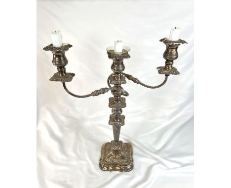 A Georgian-style 3-branch EPNS candelabra.