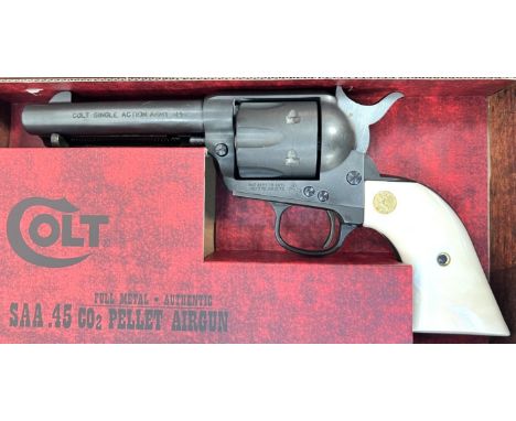 An UMAREX Colt SAA .45 (single action army) airgun with box.