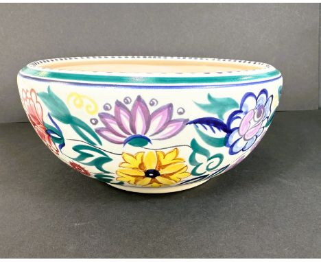 A large Poole Pottery fruit bowl by Gwen Harkins (1938-77), dia. 24cm.