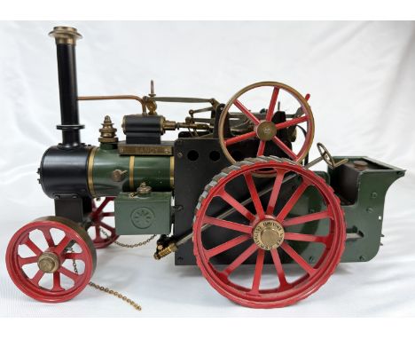 A scale model traction engine "Sandy" by D.R.M. Engineers, Birmingham, green coachwork, black funnel and red wheels, overall 