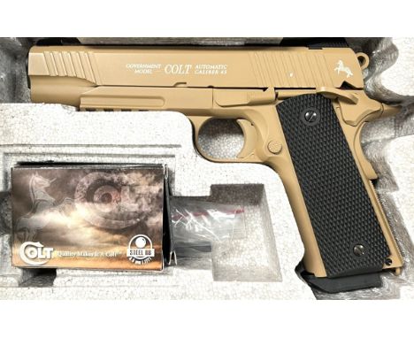 An UMAREX Government Model Colt M45 CQBP airgun with box.