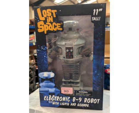 'Lost in Space' vintage electronic B-9 Robot with lights and sounds by Diamond Select Toys, measuring 11" tall, in original b
