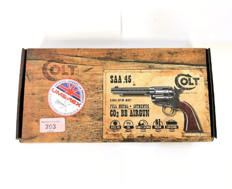 An UMAREX Colt SAA. 45 (single action army) airgun with box.