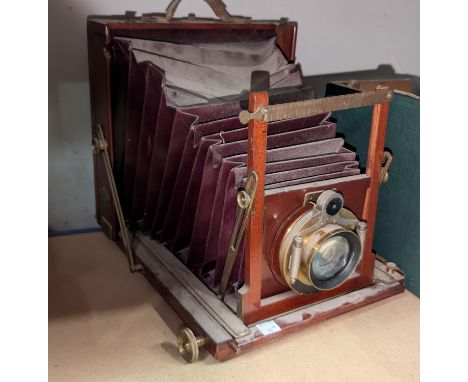 A 19th century mahogany cased Field camera with Rousch &amp; Lomb lens