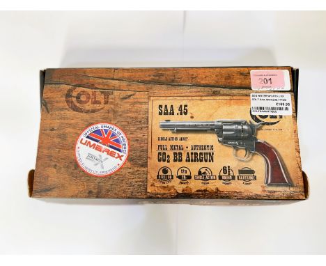 An UMAREX Colt SAA .45 (single action army) airgun with box.