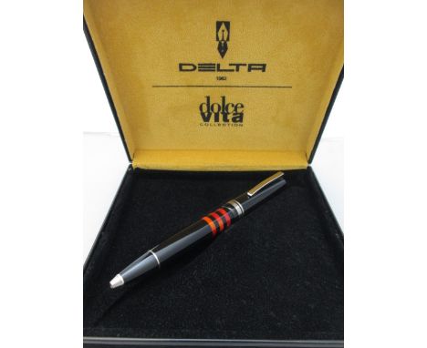 Delta Dolce Vita Collection Titano Roller Ball Pen in Black/Red Comes in Presentation Case. RRP £150.00