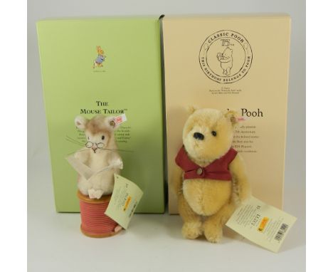 Two Steiff Limited Edition’s The Mouse Tailor and Winnie the Pooh, Mouse Tailor 17cm, 354236 white tag, 00470 of 1500, boxed 