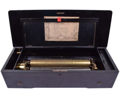 A musical box playing twelve traditional and patriotic airs, by Paillard,Circa 1884, Ser. No. 15923, single-section comb, rib