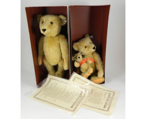 Two Early (W.German) Steiff Limited Edition Teddy Bears 1903 Blond and Teddy Bear and Baby of 1903 Blond, Teddy 42cm, 0153/43