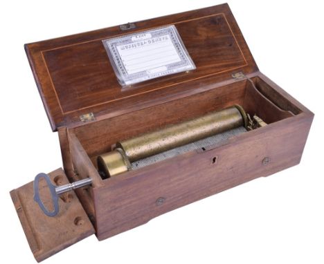 A transitional key-wind musical box, by F. Nicole/N. Frerés,Circa 1840, Ser. No. 20221, playing four unidentified airs, singl